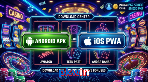 Main screen of Pkwin download page for PK players